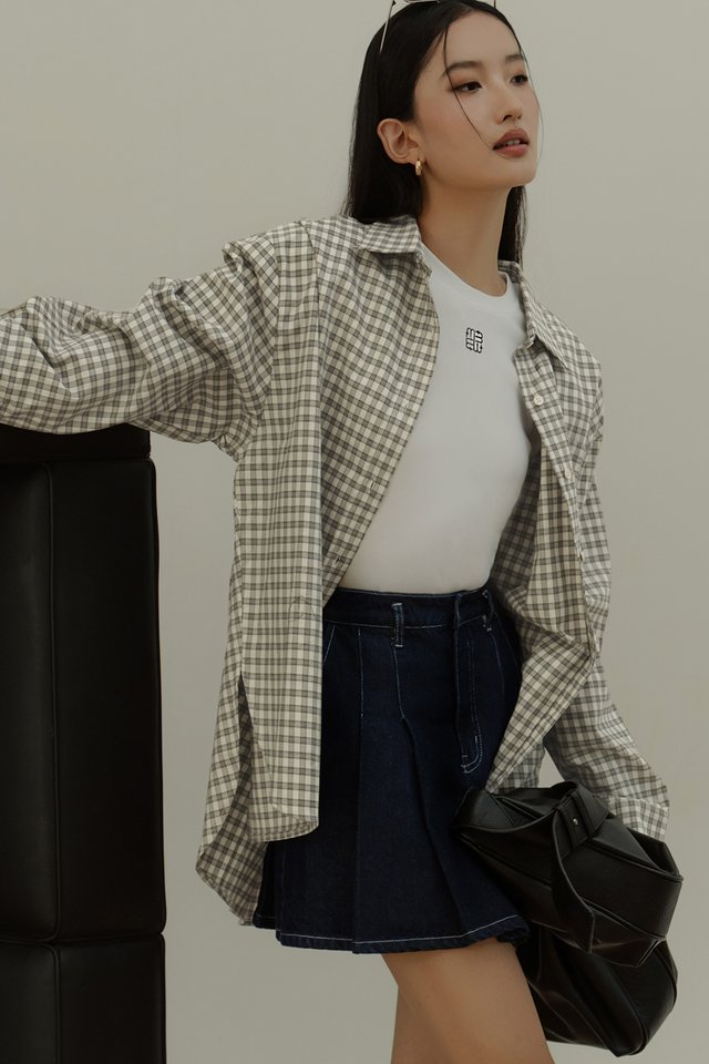 ANDI PLAID SHIRT IN CHALK