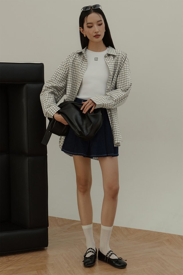 ANDI PLAID SHIRT IN CHALK