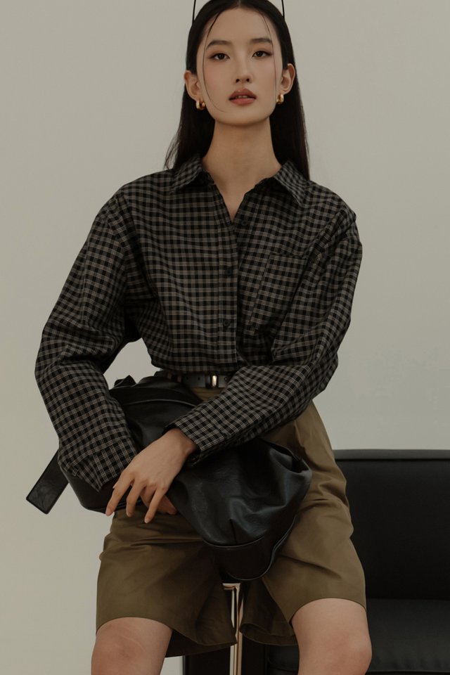 ANDI PLAID SHIRT IN DARK NAVY