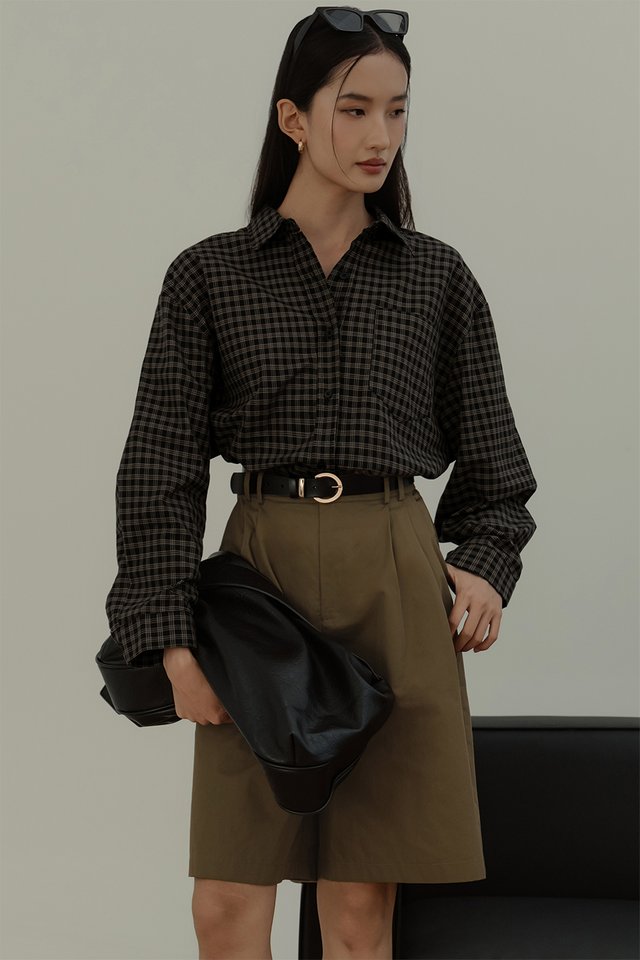 ANDI PLAID SHIRT IN DARK NAVY