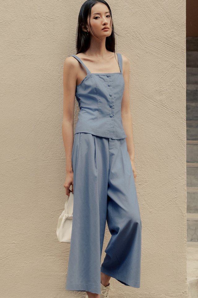 ARCHER LINEN PANTS IN BLUE