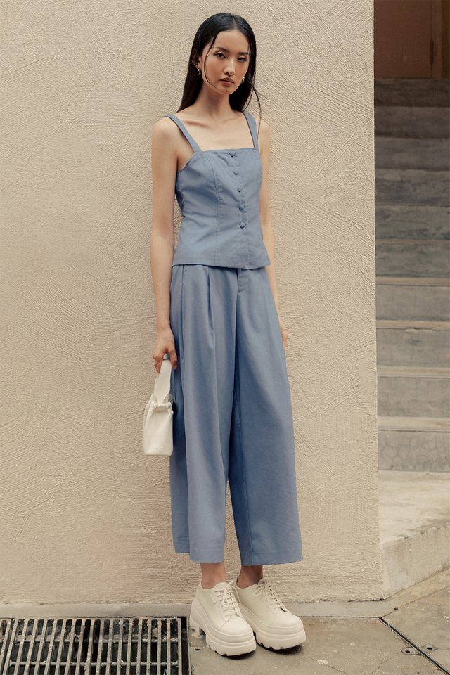 ARCHER LINEN PANTS IN BLUE