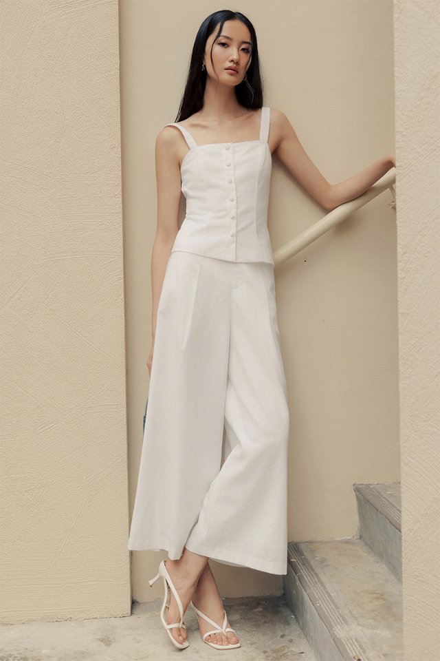 ARCHER LINEN PANTS IN WHITE