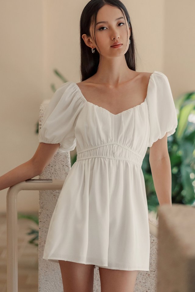 CHRISLEY LINEN PLAYSUIT IN WHITE