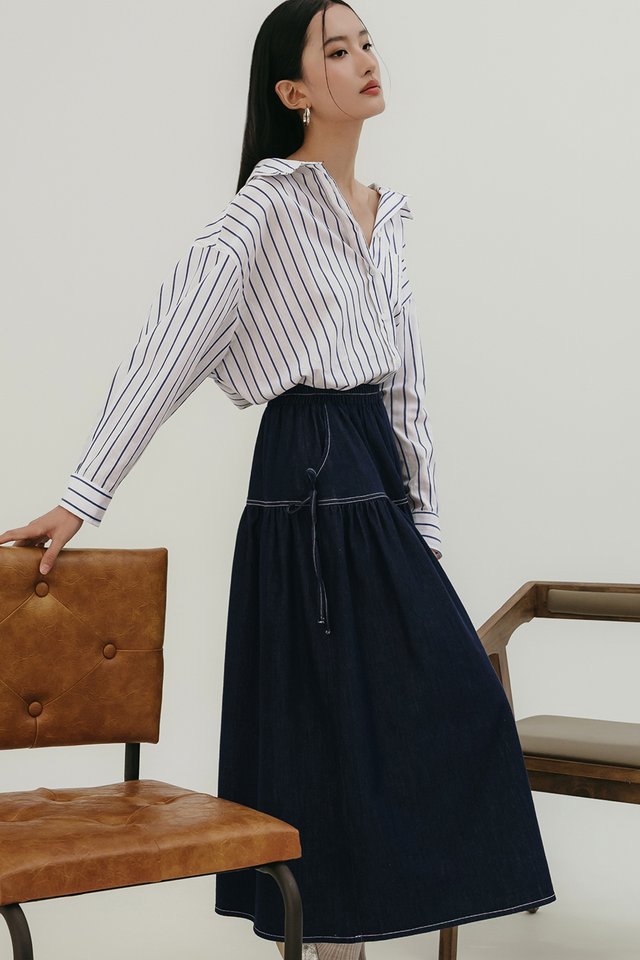 GREYSON DENIM MAXI IN BLUE