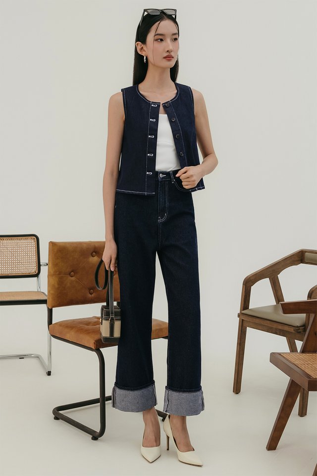 GREYSON DENIM TOP IN BLUE