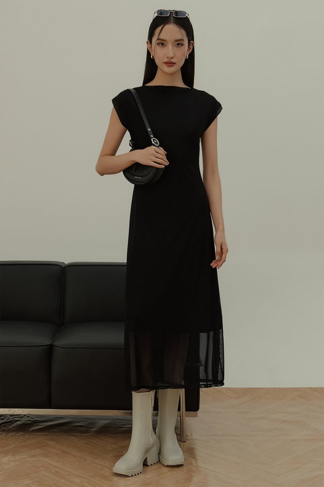 KIRK TULLE MAXI IN BLACK