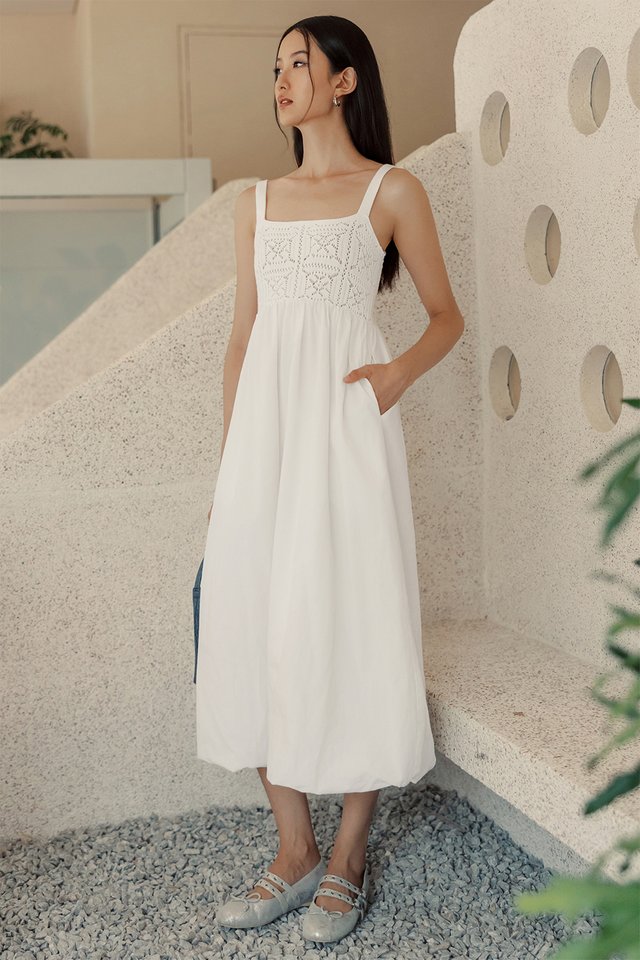 SICILY KNIT BUBBLE MAXI IN WHITE