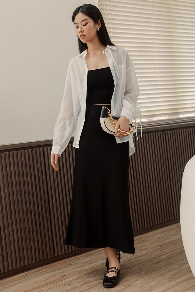 CLAIRE LINEN MAXI IN BLACK