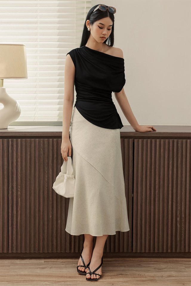 CLAIRE LINEN MAXI IN OAT