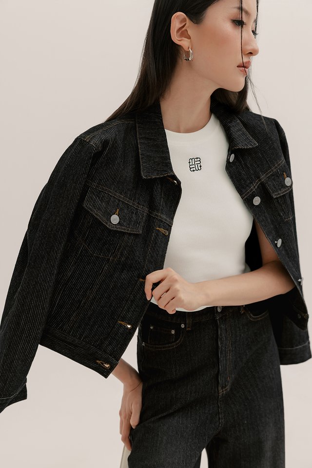ELLIOTT DENIM JACKET IN BLACK