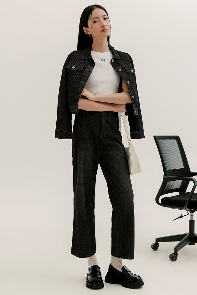 ELLIOTT DENIM JACKET IN BLACK