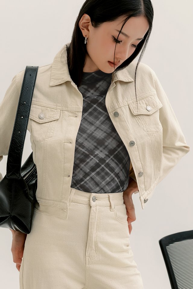 ELLIOTT DENIM JACKET IN ECRU