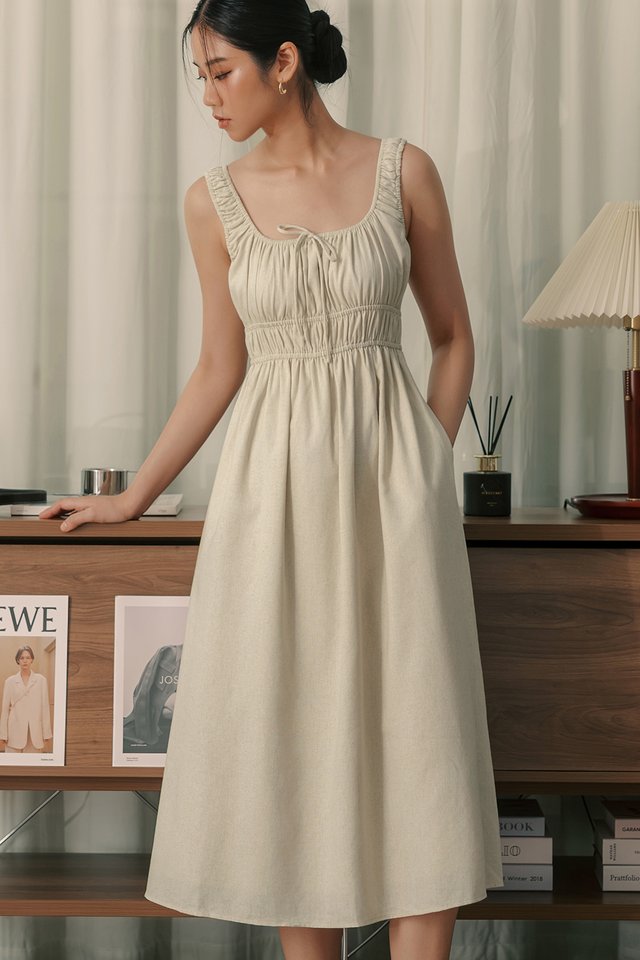 MAUI LINEN MIDI IN OAT