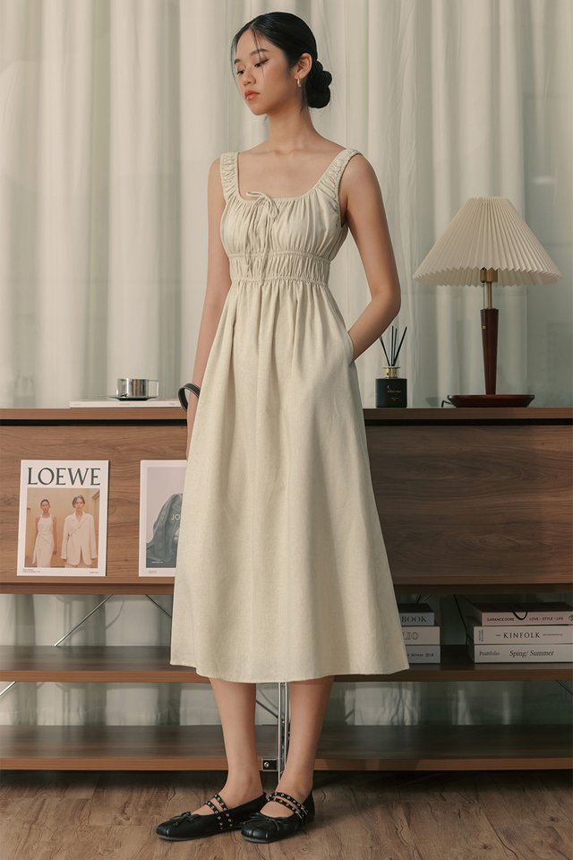MAUI LINEN MIDI IN OAT