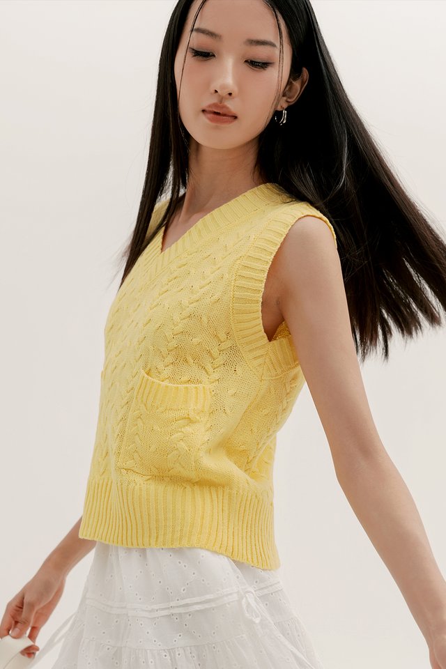 MICH KNIT VEST IN BUTTER