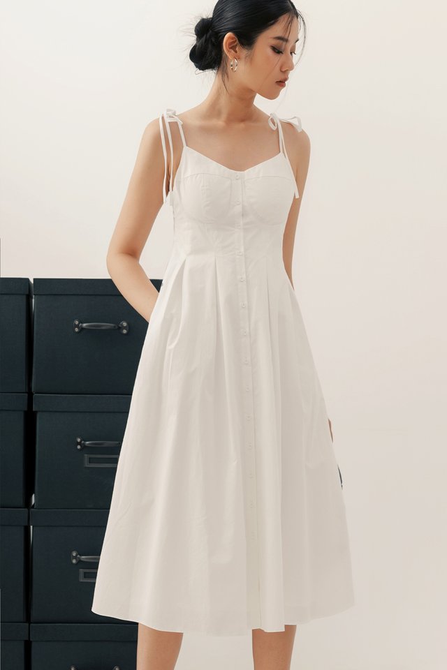 REESE PADDED MIDI IN WHITE