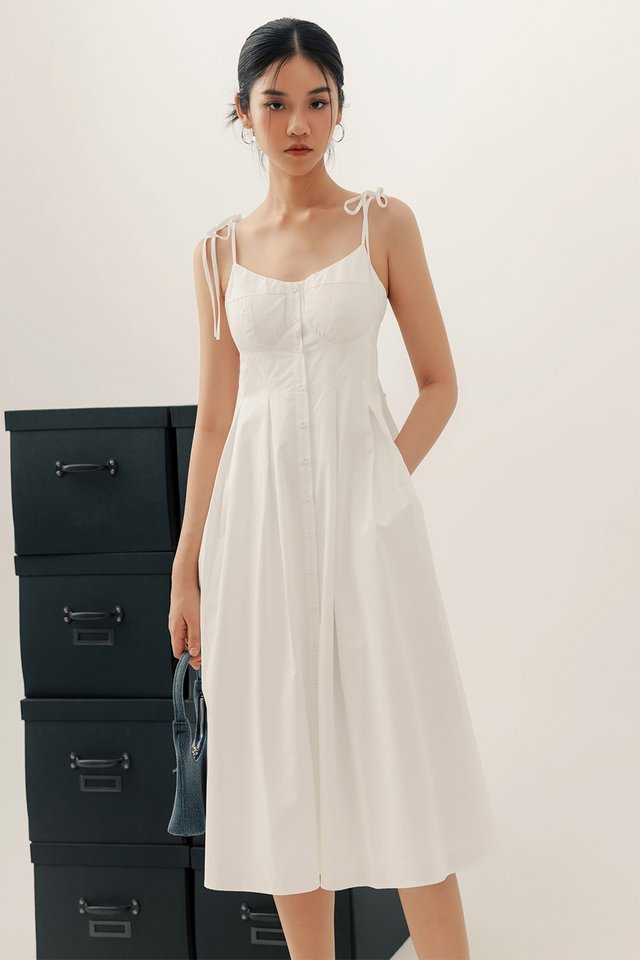 REESE PADDED MIDI IN WHITE