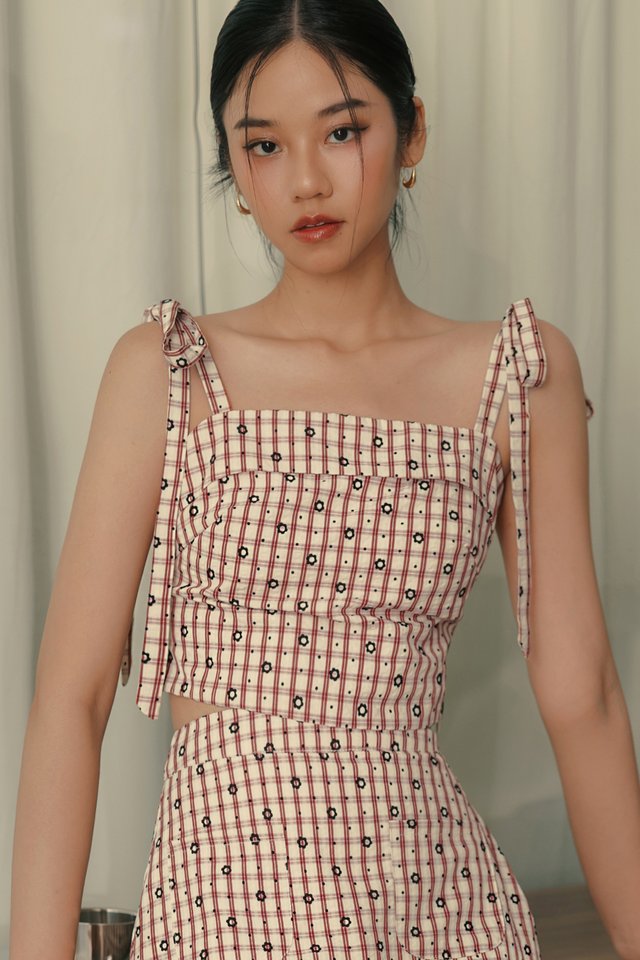 RYLIE TIE TOP IN ROSEWOOD