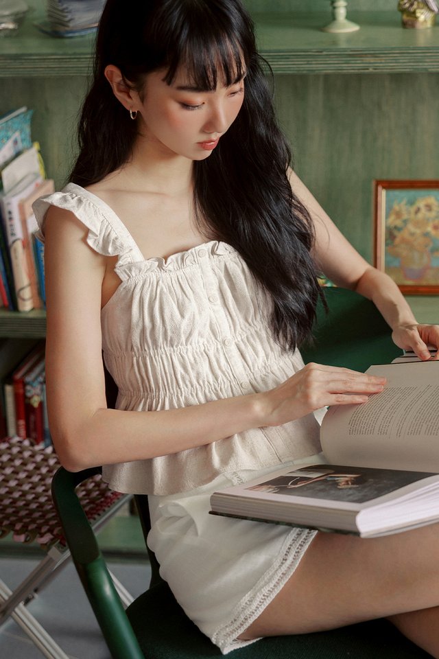 LARRA LINEN TOP IN OAT