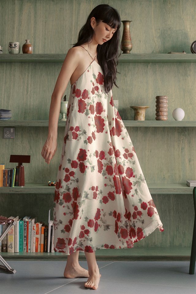 LEA FLORAL TENCEL TIE MAXI