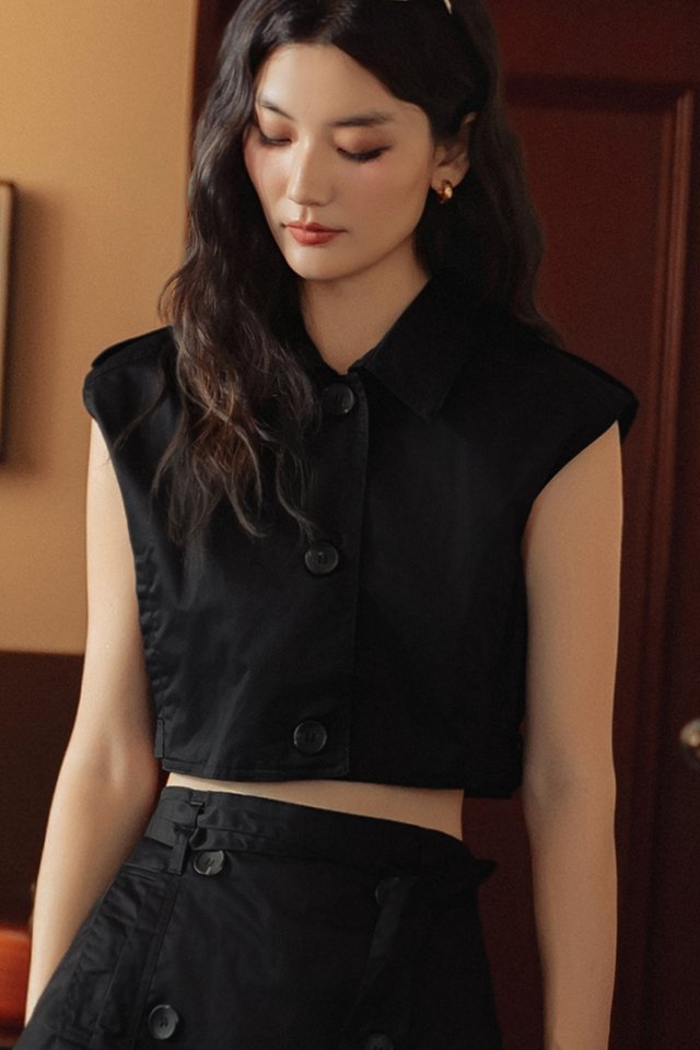 GABB TRENCH TOP IN BLACK