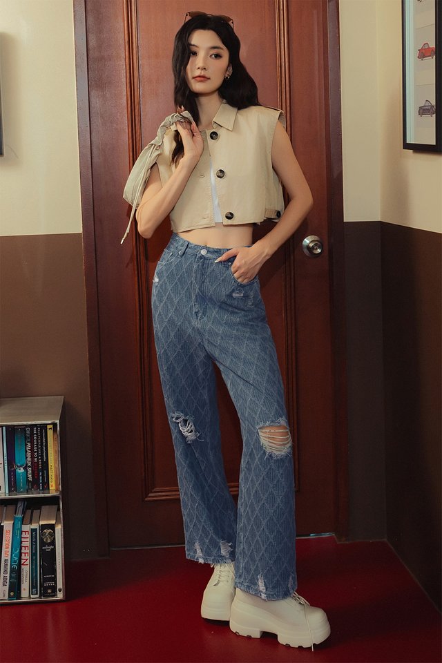 GABB TRENCH TOP IN KHAKI