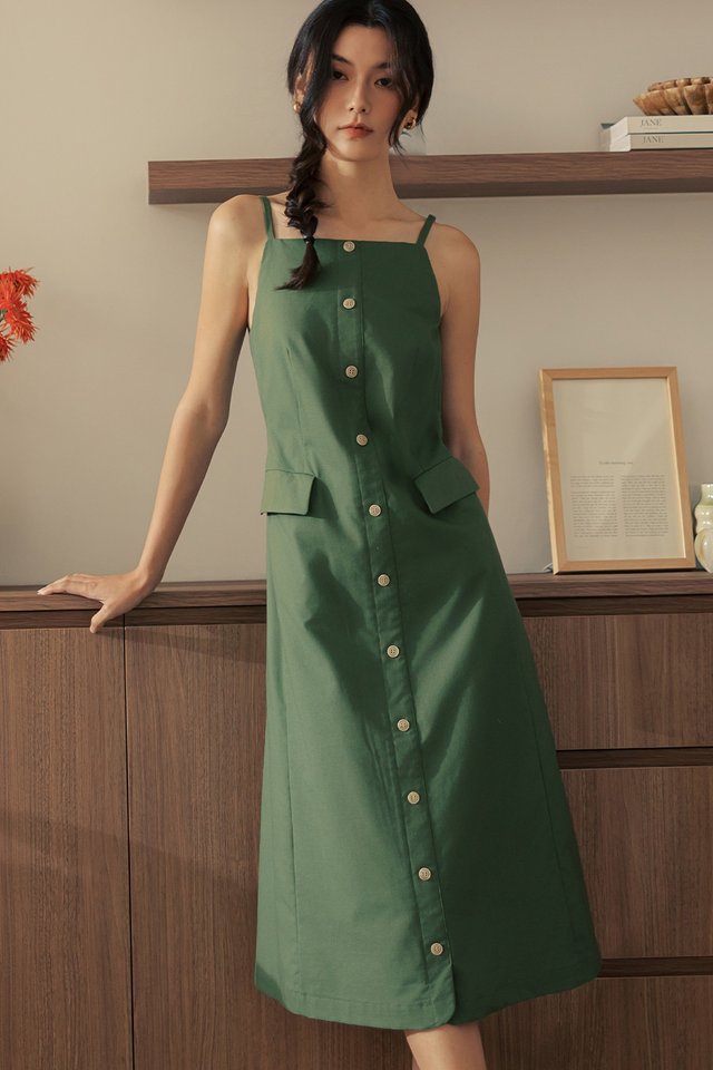 NIKKO LINEN MIDI IN PINE