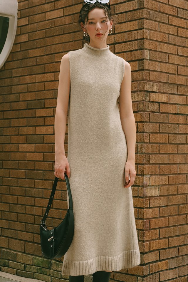 OLIE KNIT WOOL MAXI IN OAT