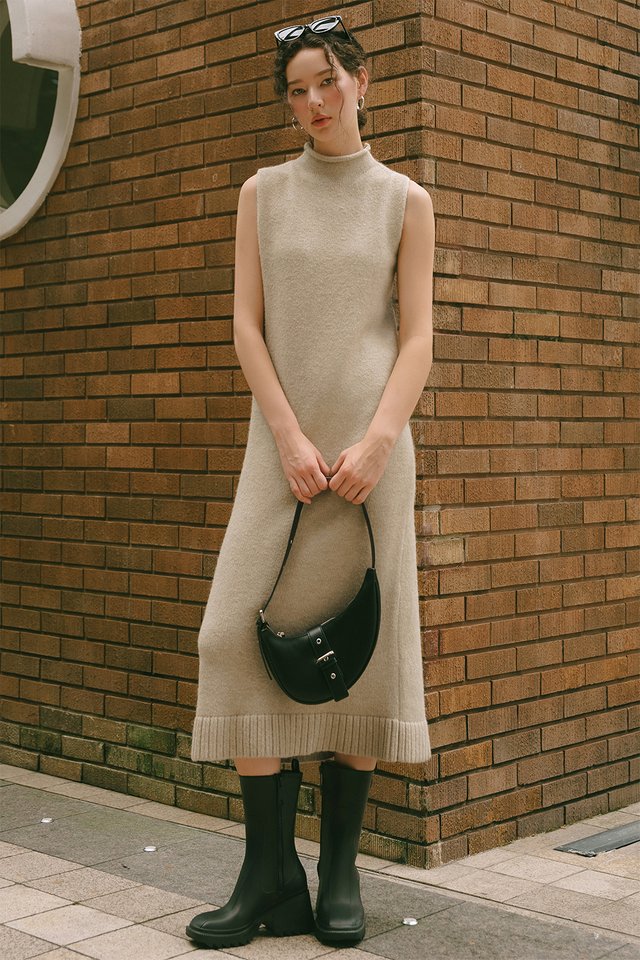 OLIE KNIT WOOL MAXI IN OAT