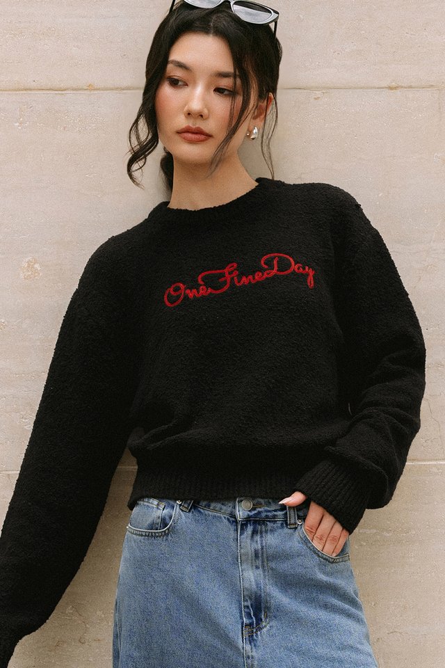 ONE FINE DAY WOOL SWEATER IN BLACK