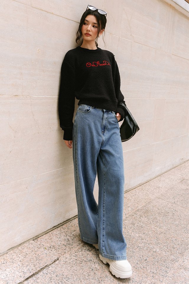 ONE FINE DAY WOOL SWEATER IN BLACK