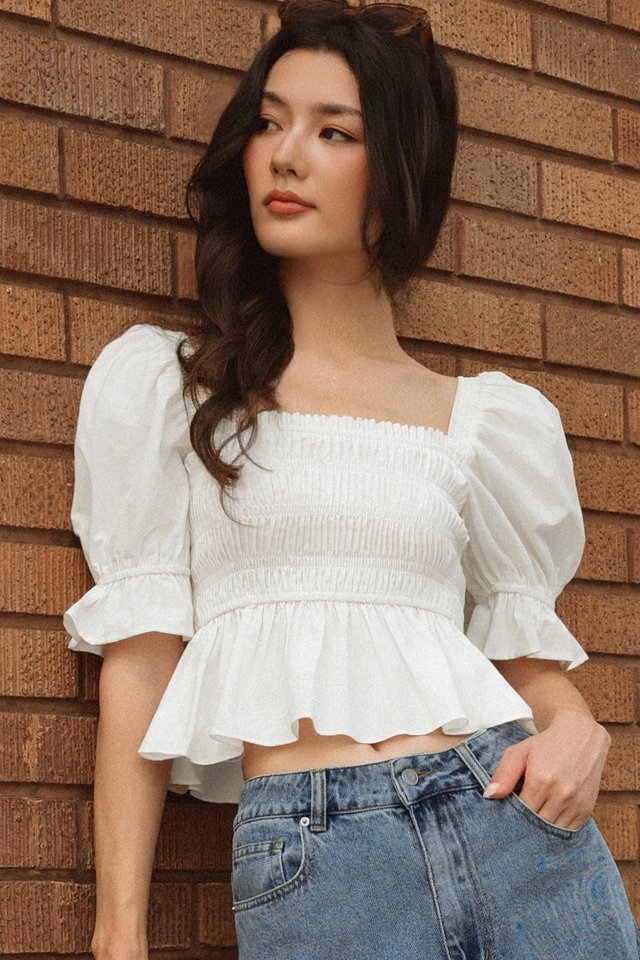 REYLENE BABYDOLL TOP IN WHITE