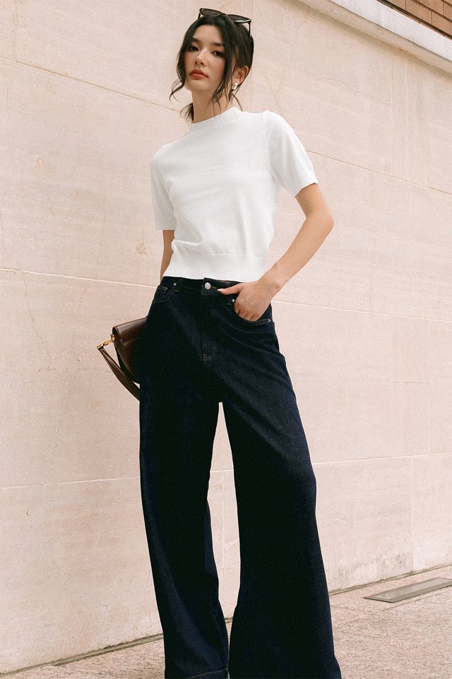 TERI WIDE LEG JEANS IN DARK WASH