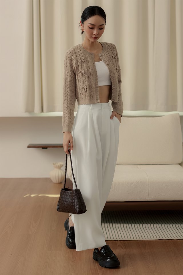 ODIN KNIT CARDIGAN IN TAUPE PINK