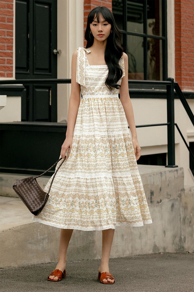 COTTAGE BRODERIE MAXI IN APRICOT