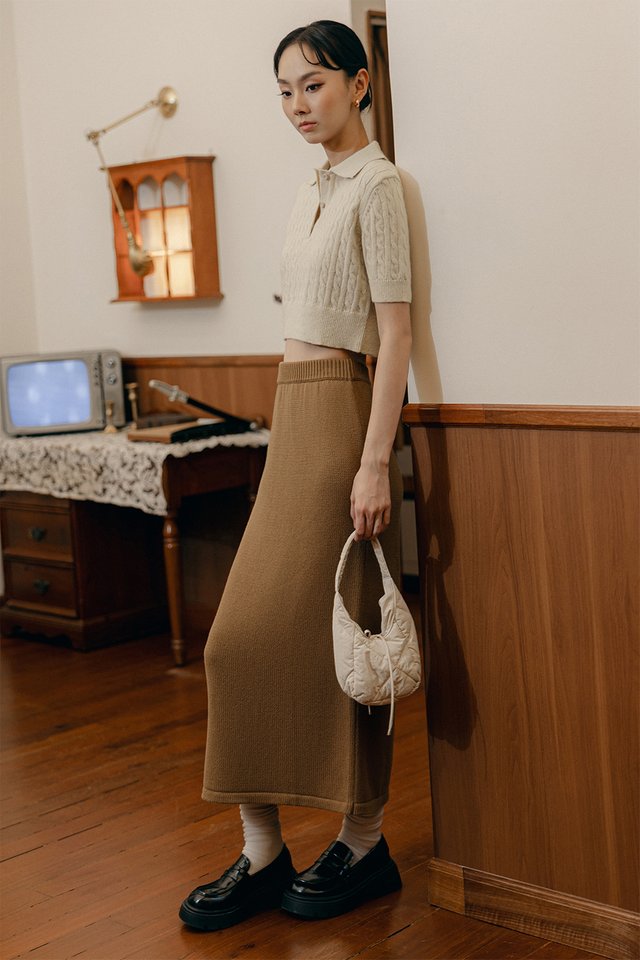 ELLI KNIT POLO IN OAT