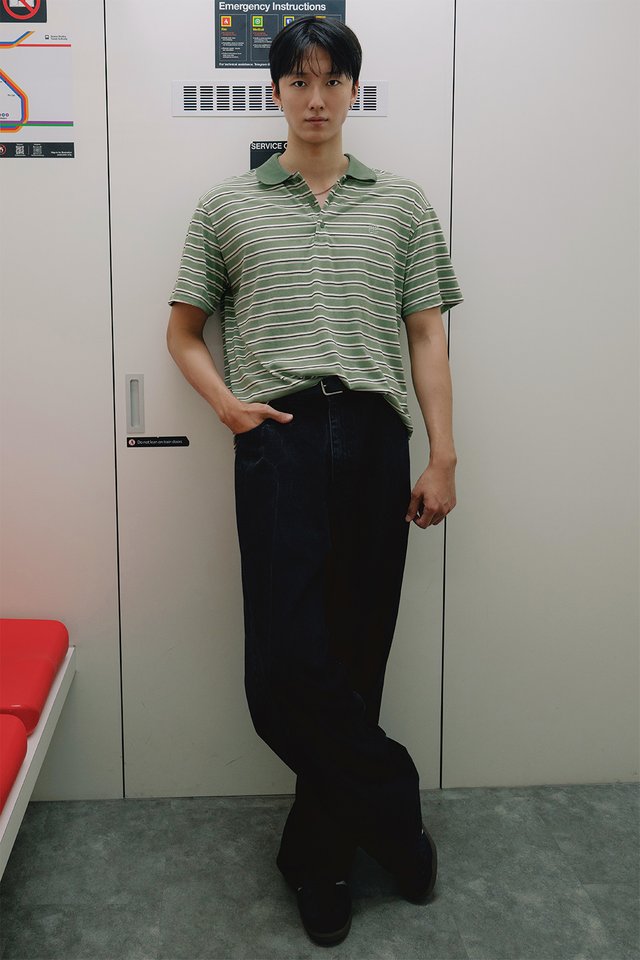 FINLEY STRIPE MEN’S POLO IN SAGE