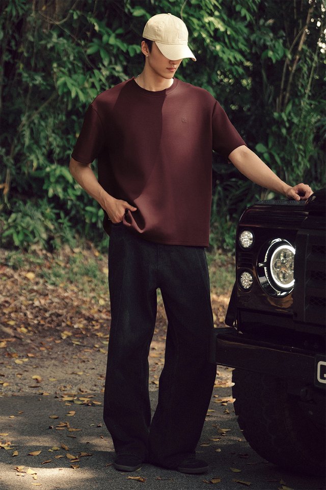 JORDAN UNISEX OVERSIZED TEE IN BURGUNDY