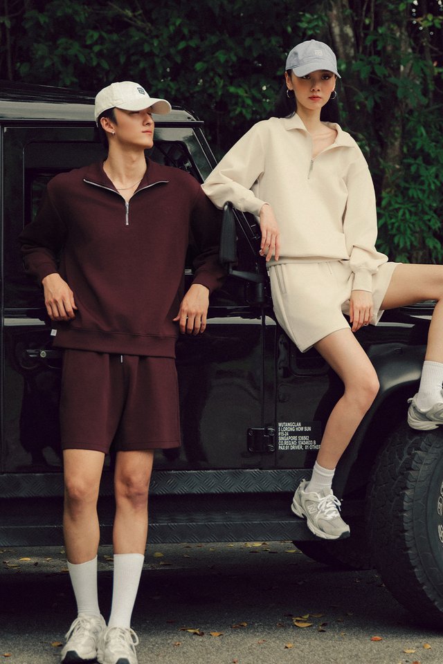 JORDAN UNISEX ZIPPED PULLOVER IN CHALK