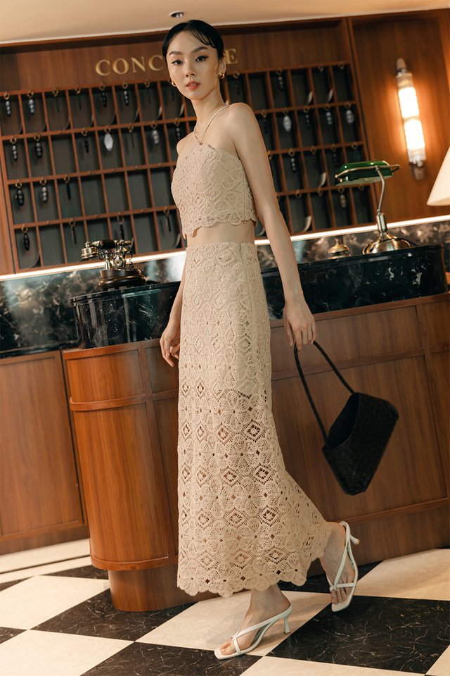 RYLEE CROCHET MAXI IN OATMEAL