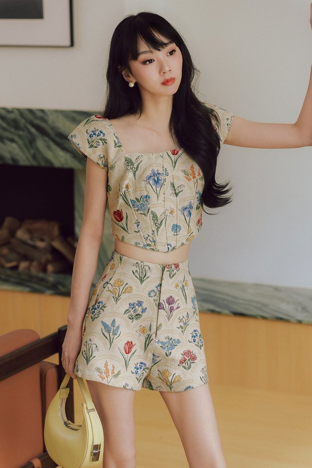 CHERIE BROCADE CORSET TOP