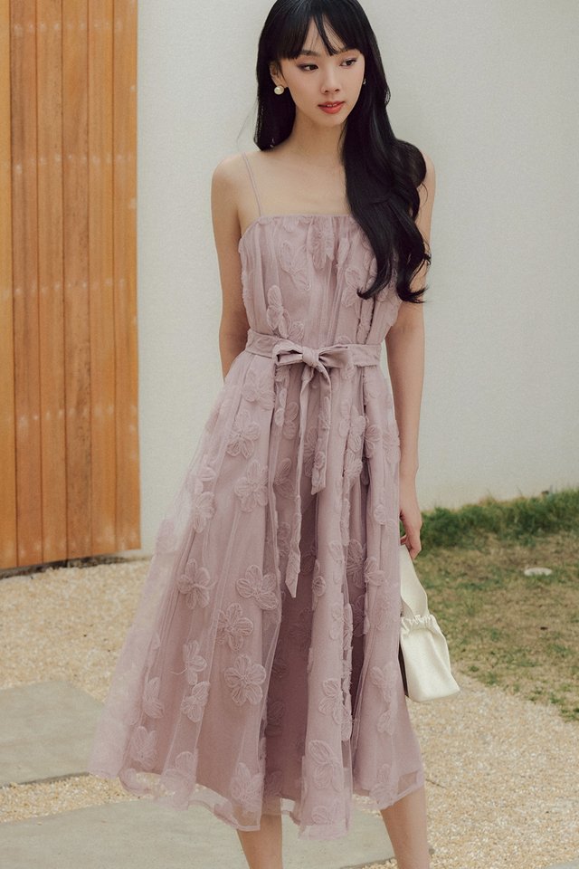 KELLAN APPLIQUÉ TULLE MAXI IN BLUSH