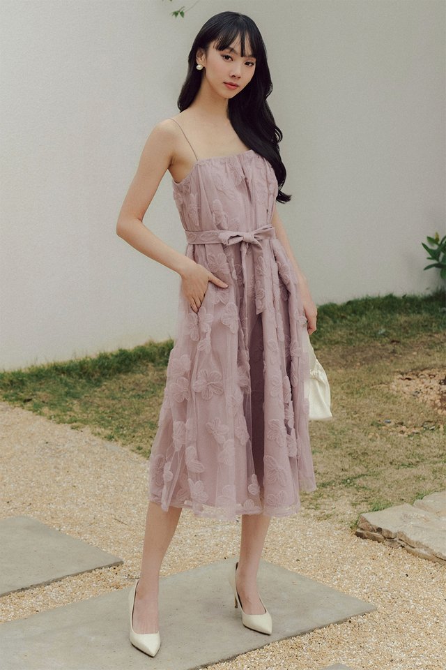 KELLAN APPLIQUÉ TULLE MAXI IN BLUSH