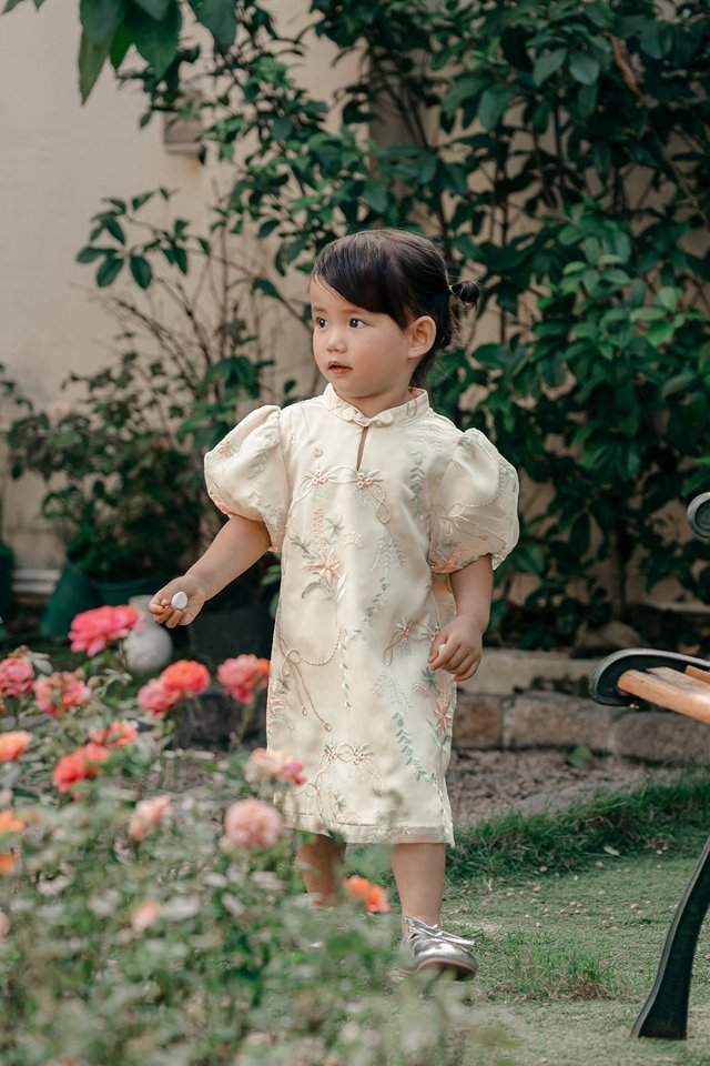 *KIDS* LILLA EMBROIDERY ORGANZA MINI CHEONGSAM