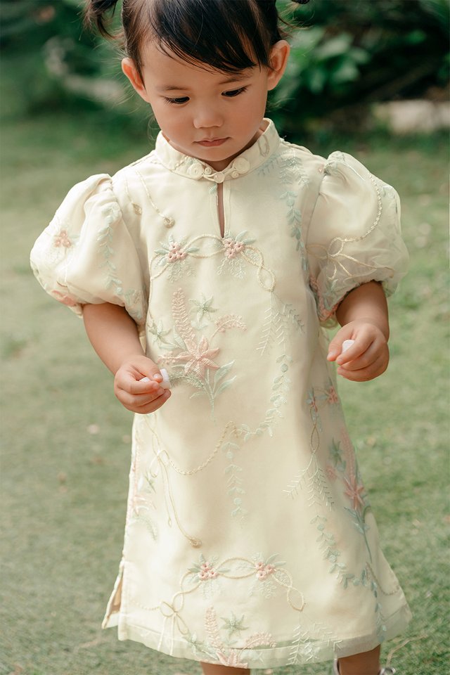 *KIDS* LILLA EMBROIDERY ORGANZA MINI CHEONGSAM