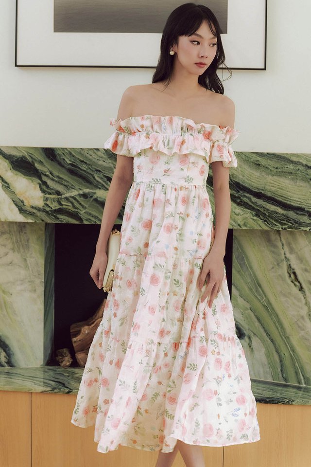 MYKA TULLE FLORAL MAXI IN BLUSH