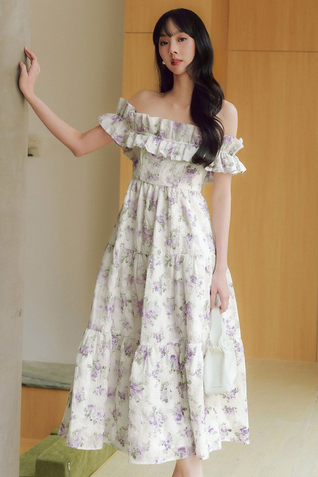 MYKA TULLE FLORAL MAXI IN LAVENDER