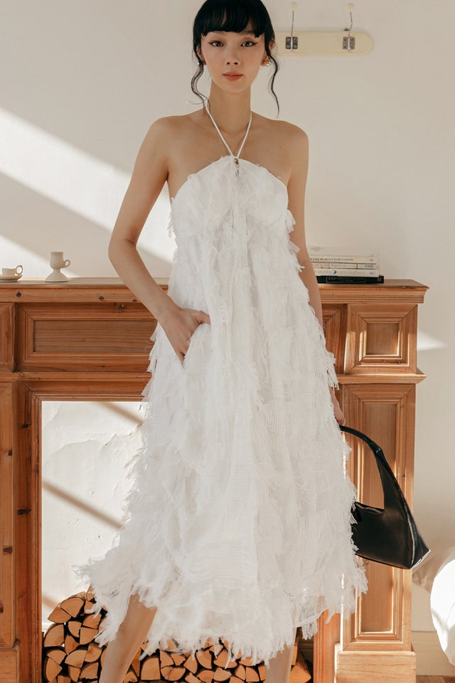 NELLIE PADDED TULLE MAXI