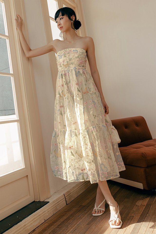 *BACKORDER* NOMA EMBROIDERY ORGANZA PADDED MAXI